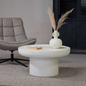 Salontafel Joyce Beige Rond 80cm - Beton/MDF - Giga Meubel