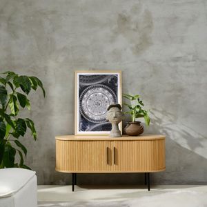 Tv-meubel Nola Naturel - Giga Living - Metaal/Eiken Fineer - 55,6x120cm