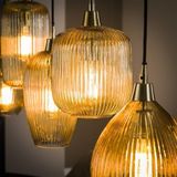 GM Hanglamp 5L Stripe Glass Mix Amberkleurig Amber - Glas