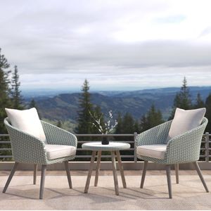 Bistroset Elise - Tuinset - Grijs - PE Wicker - 3-delig