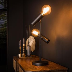 GM Tafellamp Point 2-Lichts Charcoal Charcoal - Metaal - 39x39x55cm