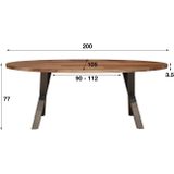 GM Eetkamertafel 200cm Daytona Naturel - Hout/Metaal