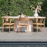 Tuintafel Myrna Ovaal Travertin 200cm Travertin - Eco Composiet - Giga Meubel
