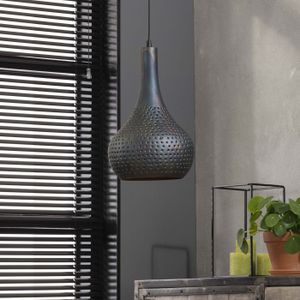 GM Hanglamp Industry Concrete Kegel 1-Lichtbron Zwart/Bruin - Metaal/Kunststof