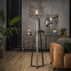 GM Vloerlamp Ø40cm Curl Zwart - Metaal/Glas