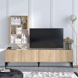 Arabic House Tv-meubel + Wandschap Turid Melamine Naturel - Melamine - 50x180cm