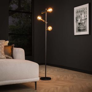 GM Vloerlamp 3-Lichts Point Charcoal Charcoal - Metaal