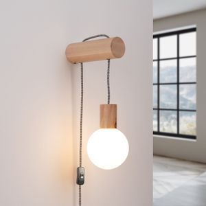 GM Wandlamp Nibmi Naturel - Glas/Hout