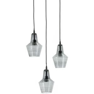 By-Boo Hanglamp Orion Cluster 3-Lichts Zwart - Glas