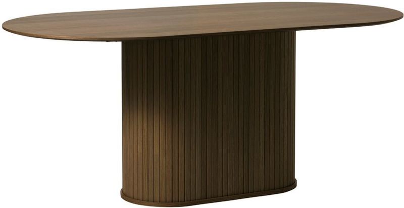 Eettafel Nola Ovaal Smoked Eiken 95x180cm - Giga Living Donkerbruin - Eiken Fineer
