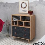 Arabic House Dressoir Marco Melamine Eiken Donker Concrete - Spaanplaat/Melamine - 85,6x70cm