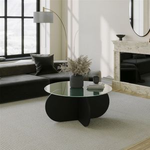 Arabic House Salontafel Bubble Glas Melamine Zwart Ø75cm - Melamine/Glas