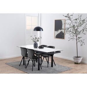 Eettafel Holvik Keramiek Wit Akranes 120/200cm - Giga Living - Keramiek