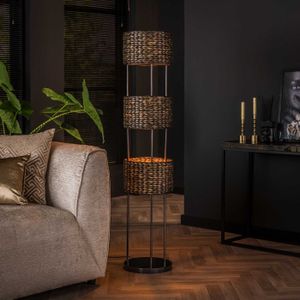 GM Vloerlamp Tower Waterhyacint 3-Lichts Zwart Nikkel - Waterhyacint