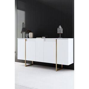 Arabic House Dressoir Luxe Wit/Goud 160cm - Metaal/Melamine