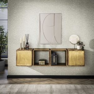 GM Zwevend Dressoir Brass 170cm Brass - Mangohout