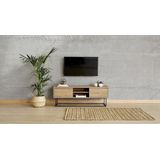 Arabic House Tv-Meubel Laxus Melamine Walnoot Zwart 140cm - Melamine/Spaanplaat