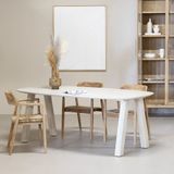 Eettafel Deens Ovaal 240cm - Naturel Mangohout - Sensi - Giga Meubel