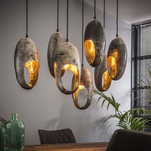 GM Hanglamp 7-Lichtbronnen Open Oog Dubbel Oud Zilver - Metaal/Kunststof