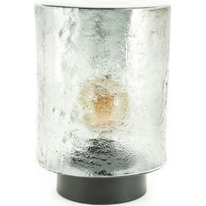 By-Boo Tafellamp Silon Large Glas & Metaal Zwart - Metaal/Glas - 23x23x33cm