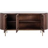 Richmond Dressoir Barkley 3-Deuren Bruin - Hout/Marmer - 85x180cm