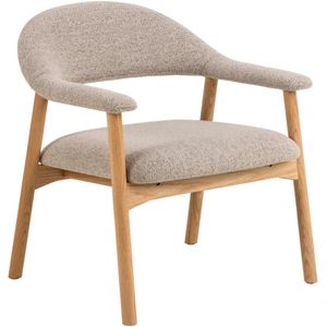 Fauteuil Tesido Beige - Giga Living - Eikenhout/Bouclé