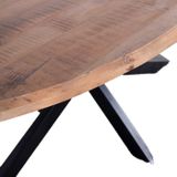 Eettafel Mansour Ovaal Mangohout 180cm Naturel - Mangohout/Metaal - Giga Meubel