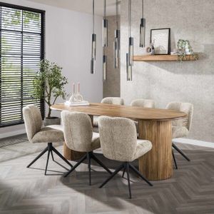 GM Eetkamertafel Wave Mango Naturel 215cm - Mangohout
