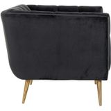 Richmond Fauteuil Huxley Antraciet Velvet / Brushed Goud - Velvet/Metaal