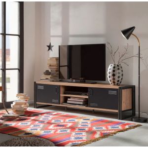 Arabic House Tv-Meubel Cosmo Rex Melamine Atlantic Pine Zwart - Spaanplaat/Melamine - 50x180cm