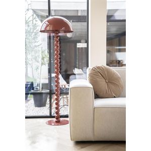 By-Boo Vloerlamp Luox Hout & Metaal Koraal Rood