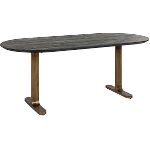 Richmond Eettafel Revelin Zwart Mangohout 235cm - IJzer/Mangohout