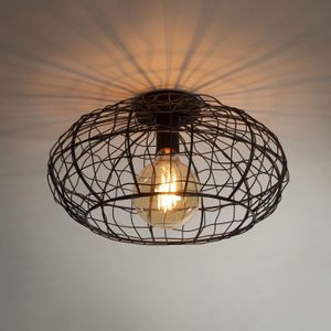 GM Plafondlamp 1-Lichts Connect Zwart Bruin - Metaal