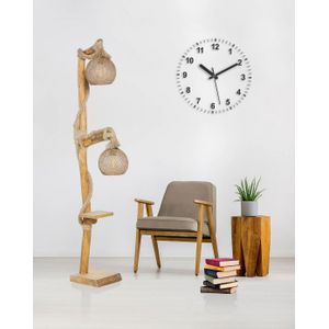 Verlichting - Vloerlamp Natuurlijk Hout 16x16x140cm - Lov - Stijlvolle en Duurzame Verlichting Voor Uw Interieur