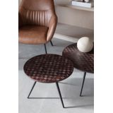 GM Salon + Bijzettafel Webster Recycled Teak Donkerbruin Set Van 2 - Recycled Teakhout - 70x70x39cm