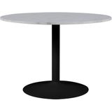 Eettafel Cubert Marmer Wit/Zwart - Giga Living - Marmer/Metaal - 110x110x75cm