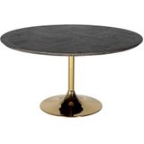 Richmond Eettafel Zwartbone Goud Rond 140cm - Eikenhout