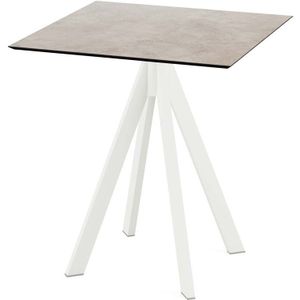 GM Tuintafel Moonstone Infinity Wit Frame HPL 70x70cm - Staal/HPL