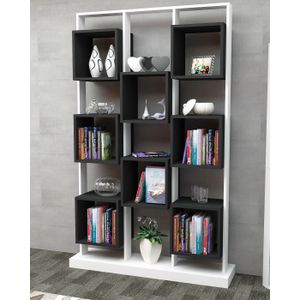 Arabic House Boekenkast Edge Melamine Wit Zwart - Spaanplaat/Melamine - 188x120cm