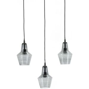 By-Boo Hanglamp Orion 3-Lichts Zwart - Glas