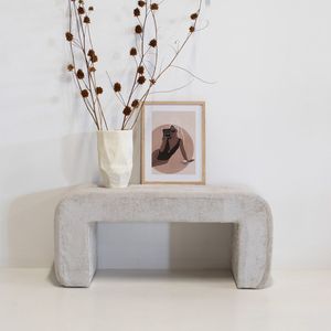Bankje Sera Beige - Hout/Stof - Giga Meubel