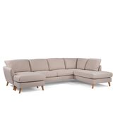 GM Chaise Longue Bank 3-Zits Rechts Inari Beige Eiken - Hout/Stof