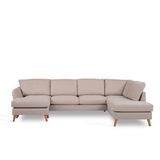 GM Chaise Longue Bank 3-Zits Rechts Inari Beige Eiken - Hout/Stof