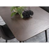 Eettafel Latina Espresso 90x180cm-230cm - Giga Living Donkerbruin - Eikenhout/Metaal