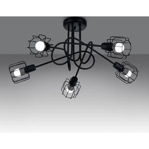 GM Plafondlamp Beluci 5-Lichts Zwart - Staal