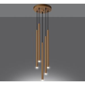 GM Hanglamp Pastelo 5-Lichts Getrapt Brass Goud - Staal