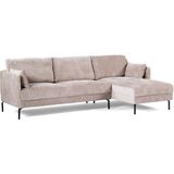 GM Chaise Longue Bank 3-Zits Rechts Pablo Perfect Harmony Champagne - Stof/Staal