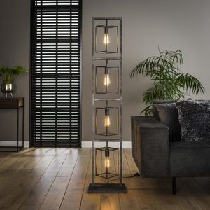 GM Vloerlamp 4x Cubic Tower Zwart - Metaal