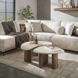 GM Salontafel Organic Travertin Set Van 2 Beige - Keramiek - 88x44x36cm