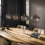 GM Hanglamp Armor Open 4-Lichts Zwart/Bruin - Metaal